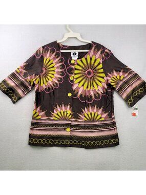 J By Jacqueline Floral Button Up Blouse S Multicolor Romantic Cottagecore Boho